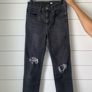 Black washed ripped Levi’s!